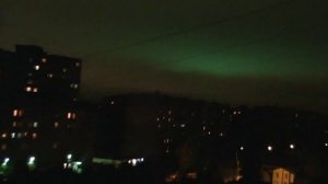 Необычное явление - Зеленое небо над Омском (северное сияние) / Unusual green sky over my city