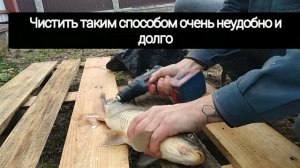 Проверка лайфхака. Очистка рыбы от чешуи шуруповертом.