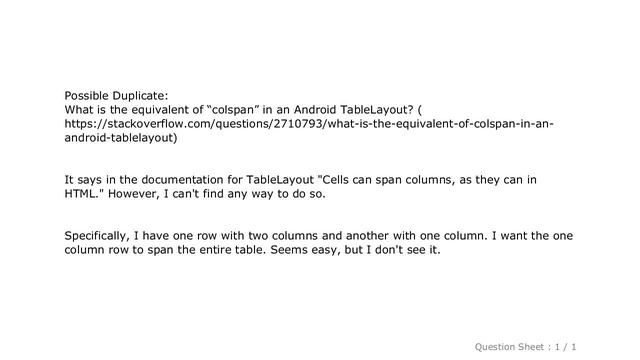 Android : Spanning columns with TableLayout смотреть онлайн