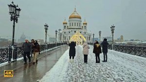 Москва зимой: спокойная прогулка через Музеон к Храму Христа Спасителя