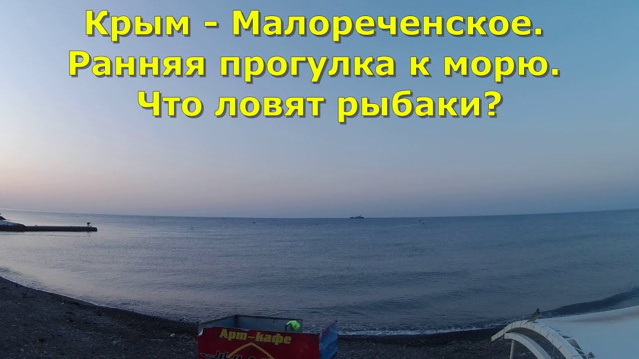 Крым - Малореченское. Ранняя прогулка к морю. Что ловят рыбаки?