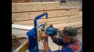 Чашкорез для бруса мобильный Шершень, выборка паза в торце бруса pilam.ru