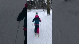 Детские лыжи. Первый опыт.