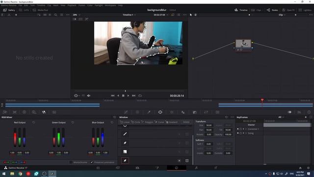 Как размыть фон в Davinci resolve