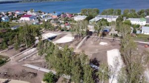 Благоустройство городского парка Геометрика Козловка Чувашия сентябрь 2022 Полёт над городом  .mp4
