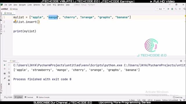 Python Programming Lists Tuples Methods Practical Program | Python Series-6 | J Techcode