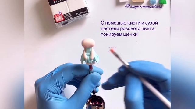 Куколка на ложке Декор из запекаемой полимерной глины