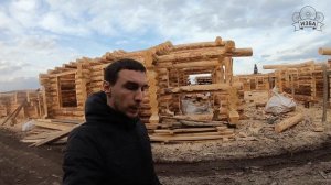 Сруб рубленной бани 8х10 метров из бревна 26-30 см