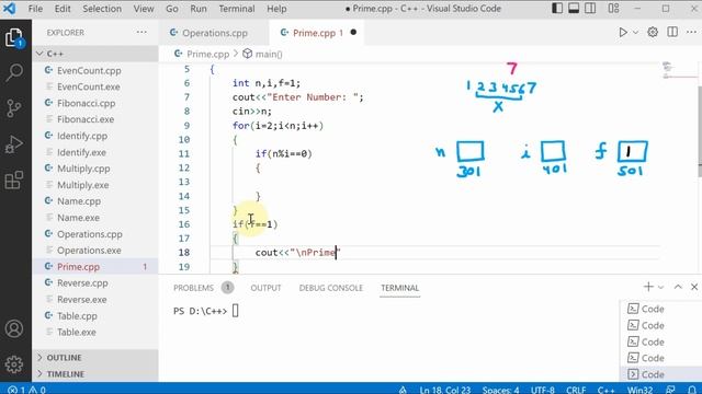 C++_11 Program to Check Prime Number | C++ (OOP) Programming | VS Code हिन्दी