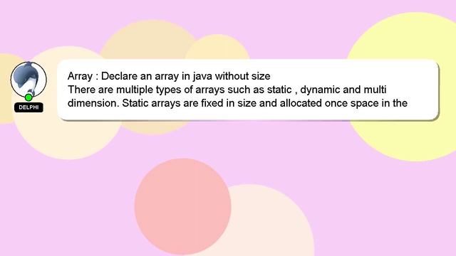 Array : Declare an array in java without size