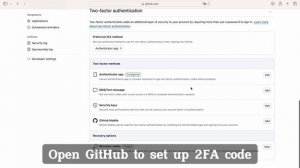 How to enable two-factor authentication (2FA) on GitHub