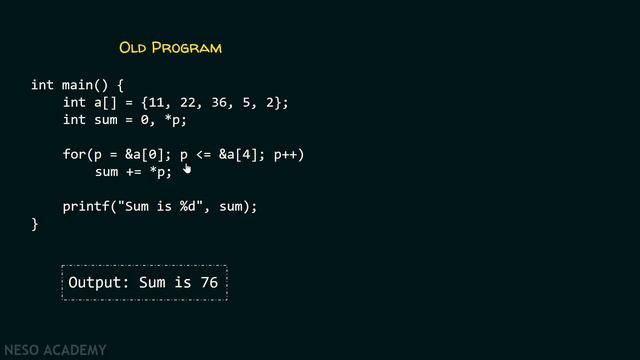 Using Array Name as a Pointer