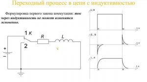 Переходные процессы в цепи с индуктивностью. Первый закон коммутации