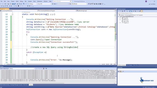 C#.NET Consol Application - Connect to SQL Server | SQLConnection | SQLCommand