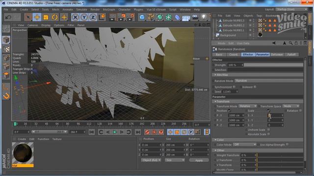 Эффектная остановка времени в Cinema 4D