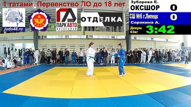 1 татами. Первенство Липецкой области по дзюдо до 18 лет смотреть онлайн