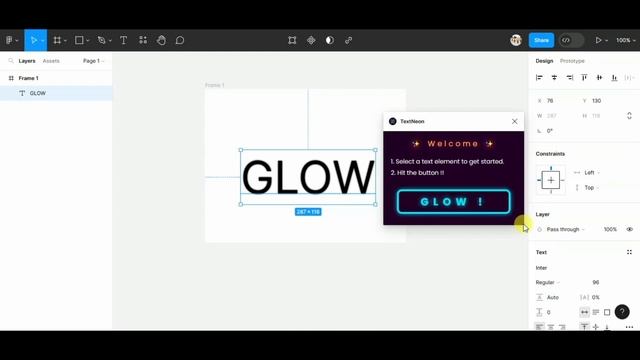 Neon Text Plugin in Figma by ShaguftaAli