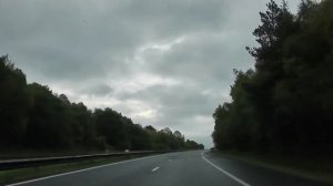 Driving On The N12 E50 From Saint Martin des Champs To Belle Isle en Terre, Brittany, France