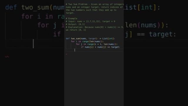 Two Sum Brute Force Solution in Python (Leetcode 1)