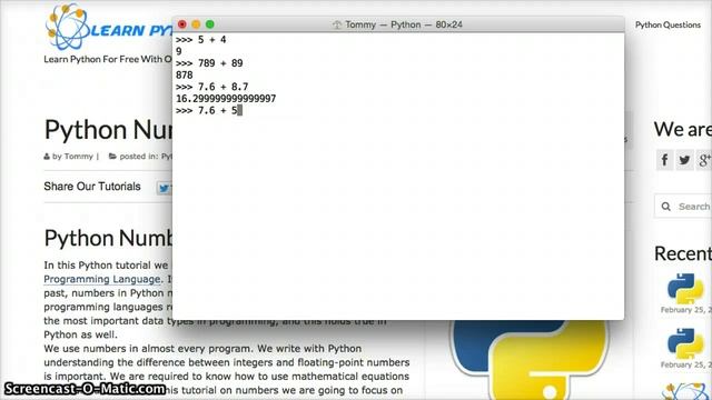 Python Tutorial: Python Numbers - Python Basics