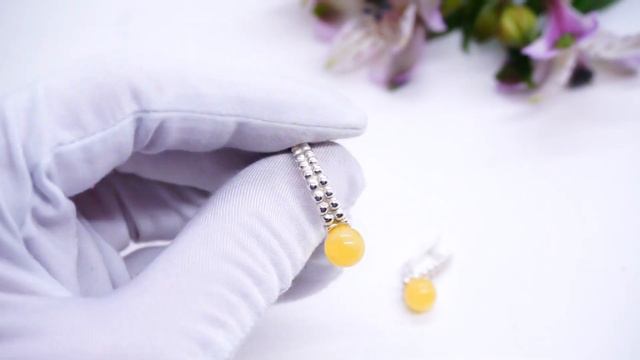 Гарнитур серьги и кольцо посеребрение янтарь комплект гарнитур 3991 Хорошие Вещи