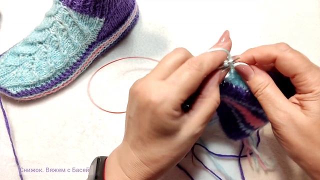 ? Новогодние носочки ?МК➡️ На двух спицах без шва на подошве ? смотреть онлайн