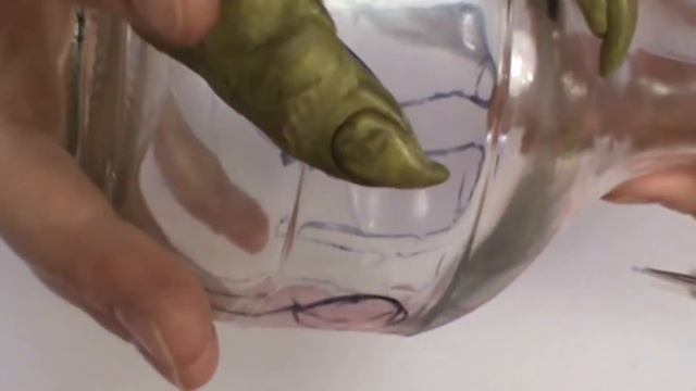 декор бутылки полимерной глиной