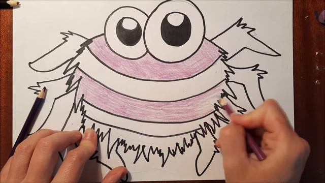 Рисуем по шагам паучка по имени  Сиренька