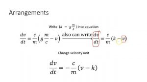 Analytical Solution of Parachute Problem Differential Equation 1st Order Equation