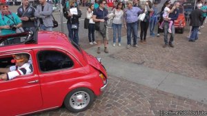 Invasion of Hundreds of Fiat 500 at 60th Anniversary Parade in the Birth City, Turin, Italy