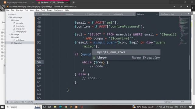 Create Login & logout form Php MySQL with logout & Login session || #php #mysql