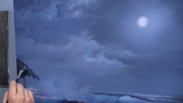 Bright Moonlit Ocean | Paint with Kevin ® смотреть онлайн