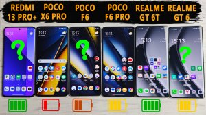 Кто круче по автономности? POCO X6 Pro, POCO F6, POCO F6 Pro, Realme GT 6T, Realme GT 6 Note 13 Pro