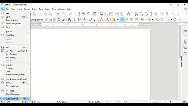 Opening & Closing Document | LibreOffice Writer Tutorials