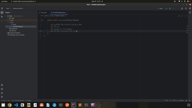 Two D Array Sum JAVA program. #array #2darray
