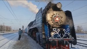 Паровоз П36 0031 новогодний локомотив поезд деда мороза города россии НОЯБРЬ ДЕКАБРЬ 2022 НАРЕЗКА