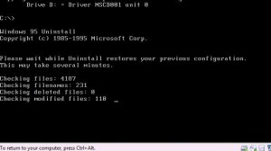 UNINSTALLING Windows 95