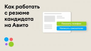 Как работать с резюме кандидата на Авито