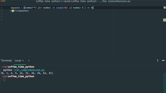 List comprehension | Coffee Time Python смотреть онлайн