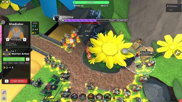 GLADIATOR & WARDEN ALMOST CAN BEAT FALLEN KING ON THIS MAP (TDS) | Roblox смотреть онлайн