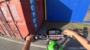 Сменил мотоцикл Kawasaki Super Sherpa (проехал скоростное маневрирование за 28 секунд)