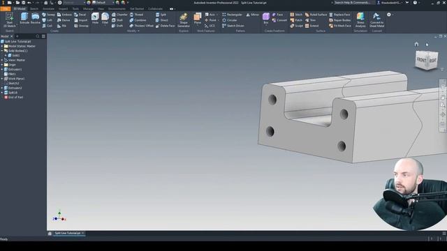 How to Split a Part | Autodesk Inventor 2022 | Basic Tutorial