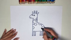 Жираф Урок Рисования для малышей - How To Draw A Giraffe