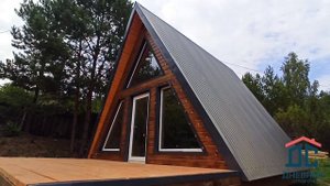 А фрейм 6х6 + 3 метра террасы за 1 месяц