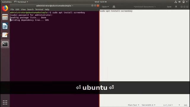 How to display key presses in Ubuntu 18.04 with Screenkey