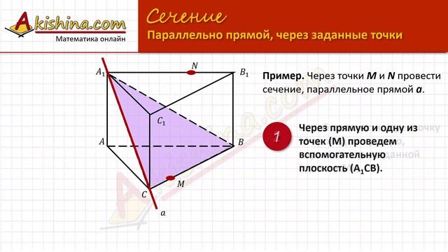 Сечение, параллельное заданной прямой
