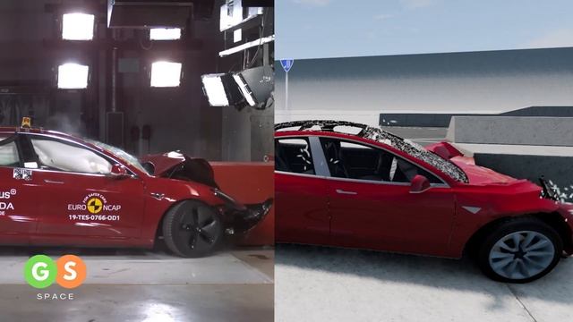 Tesla Model 3 Real Life VS BeamNG Drive Crash Test смотреть онлайн