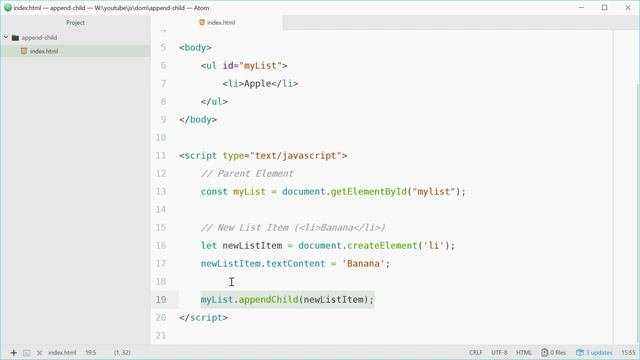 appendChild() - JavaScript DOM Tutorial For Beginners смотреть онлайн
