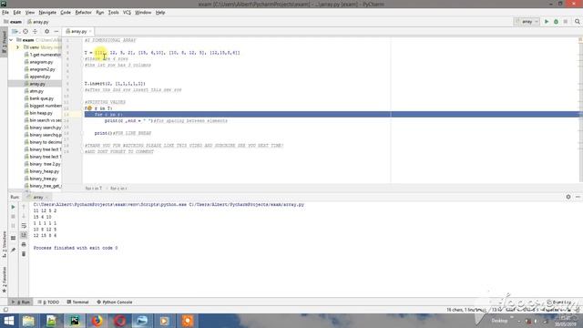 TWO DIMENSIONAL ARRAY PYTHON смотреть онлайн