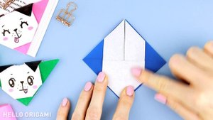 Оригами Собачка Книжная закладка из бумаги | Origami Paper Bookmark Dog